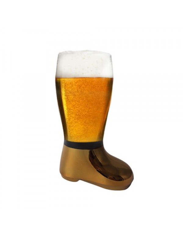 Barraid Three Pack Beer Boot Glass Golden Eletcroplated Capacity 750 ML