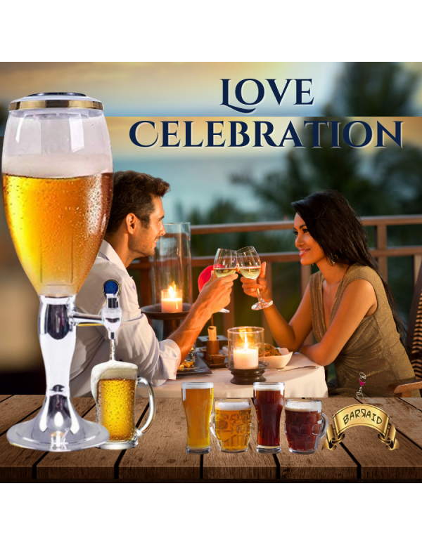 Silver Large Capacity World Cup Beer Tower/Dispenser/Decanter for Beer/Whisky/Wine with Sparkling Multi Colored LED Lights Capacity 3000 ml (3 litres) for Party/Home Bar/Gift/Bars/Pubs