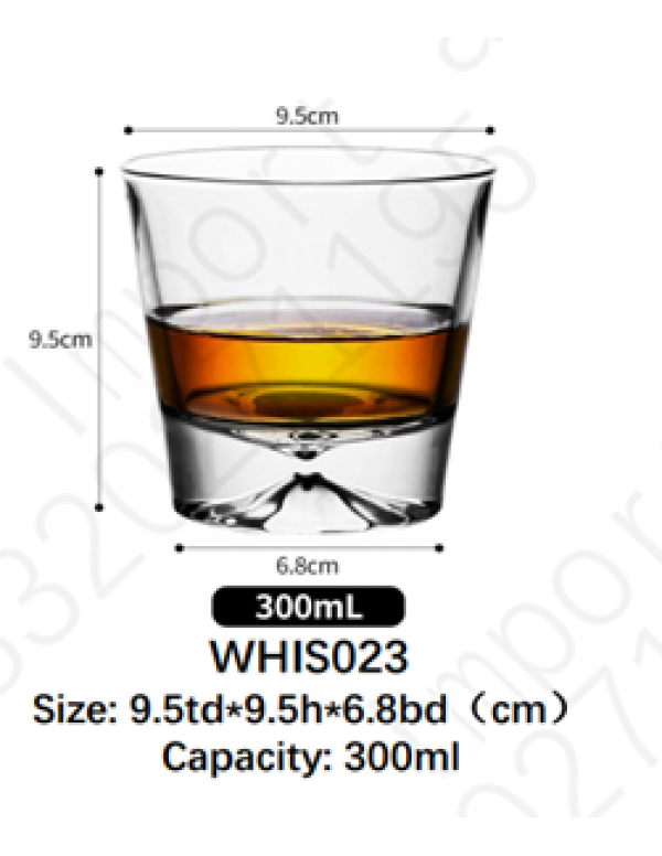 BARRAID Crystal Whiskey Glasses, (Set of 6) Rocks Glass Heavy Base 300 ML