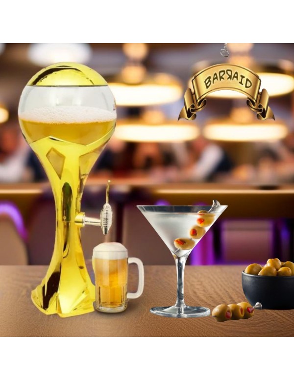 Large Capacity World Cup Beer Tower/Dispenser/Decanter for Beer/Whisky/Wine with Sparkling Multi Colored LED Lights Capacity 3000 ml (3 litres) for Party/Home Bar/Gift/Bars/Pubs