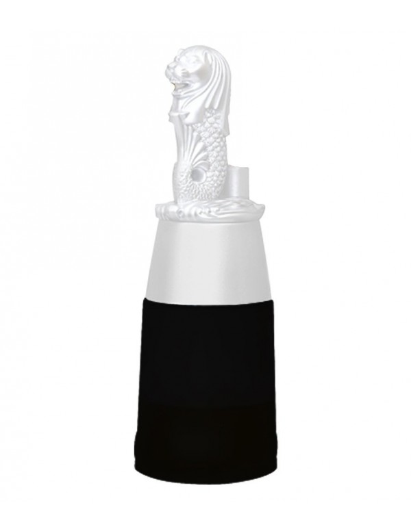 Barraid Singapore Lion Liquor Dispenser White Round Shape with Black Jar 500 ML Capacity